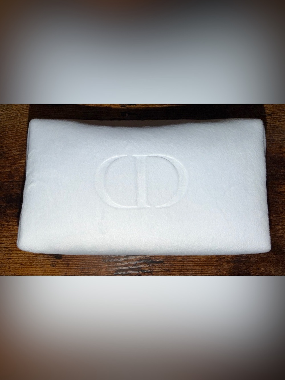 Dior Beauty White Velour Makeup Bag